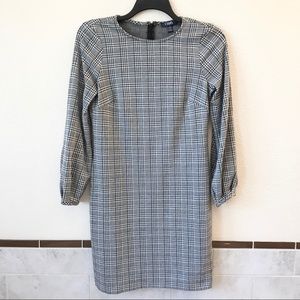 Chaps Long Sleeve Dress Sheath Style Black White